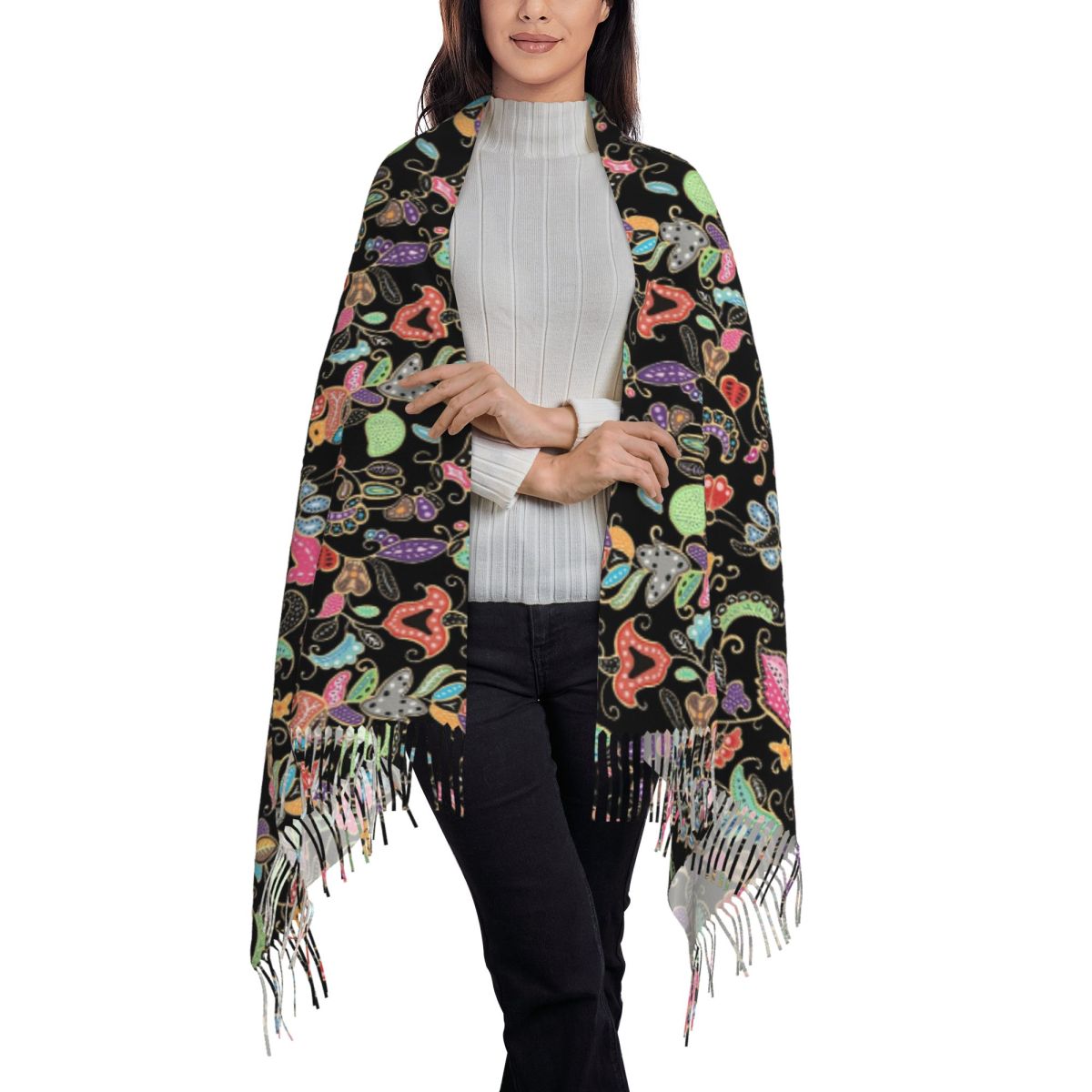 Batik Sarong Wrap - Sciarpa viola in stile sarong batik