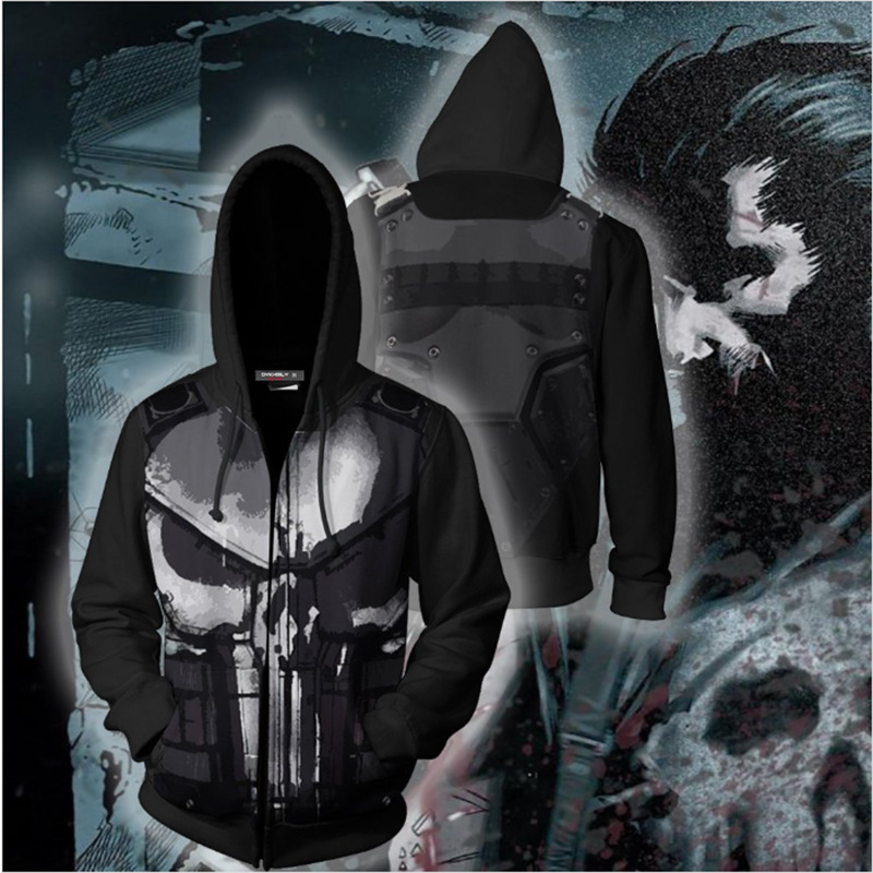 Haori Japanese Jacket - Felpa con cappuccio con zip Punisher