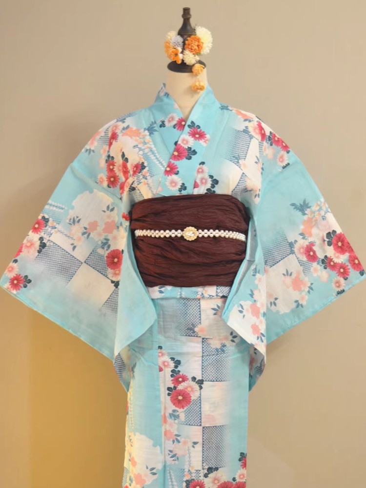 Ethnic Fashion Girls - Yukata Tradizionale in Cotone e Lino,